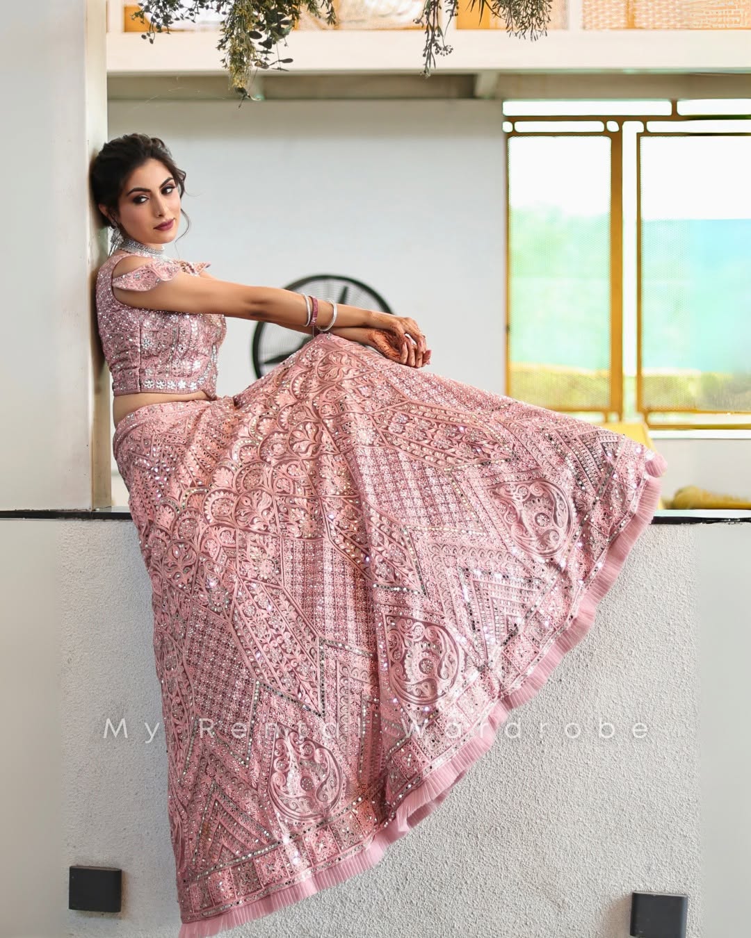 Blush Pink Heavy Embroidered Lehenga Set