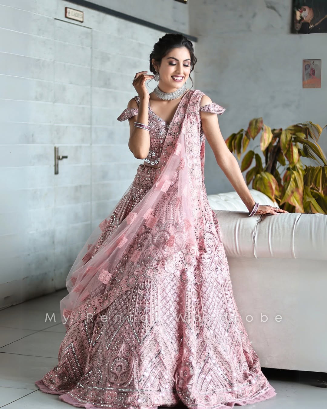 Blush Pink Heavy Embroidered Lehenga Set